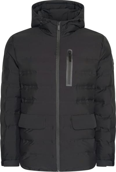 Mario Russo Padded Woven Jacket - Jas Heren - Winterjas Heren - Waterafstotend - Winddicht - Zwart - XL