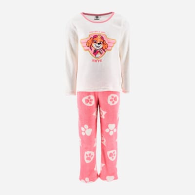 PAW Patrol Pyjama / Huispak - Wit/Roze - Coral Fleece - Maat 98 (3 Jaar)