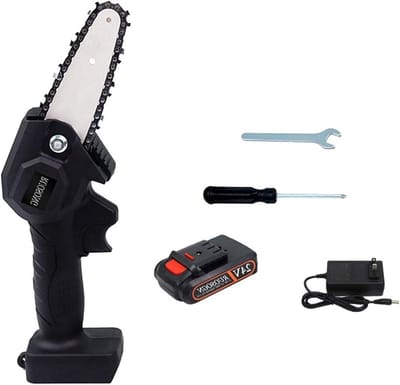 Elektrische Kettingzaag - Mini Snoeischaar - Takken Zagen - Eén Hand Bediening - 4 Inch - Zwart