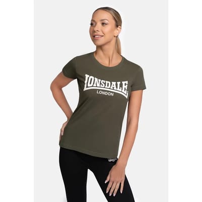 Lonsdale Damen T-Shirt Cartmel T-Shirt Olive/White-XXL