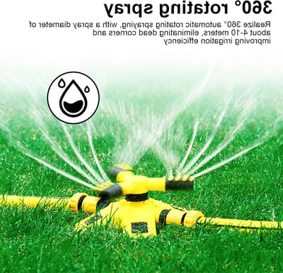 360° Draaibaar Tuinbesproeiingssysteem met 12 Openingen en Instelbare Hoek, Spray Diameter 8-10 m voor Efficiënte Plantbesproeiing