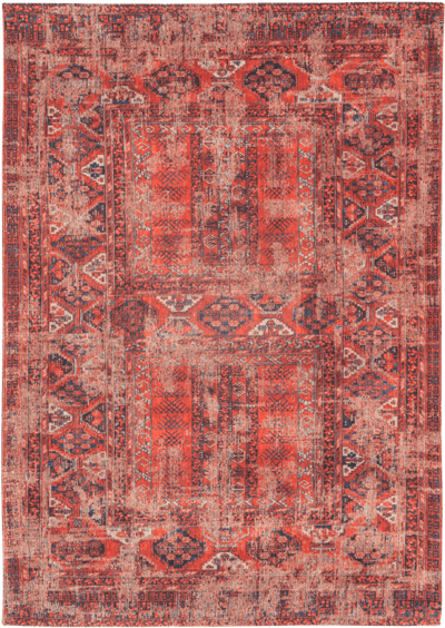 Wasbaar Binnen & Buiten Vloerkleed - 140 x 200 cm - Louis De Poortere Hadschlu 782 Red Brick - Laagpolig Tapijt - Gerecycled PET - Made in Belgium - Circulair