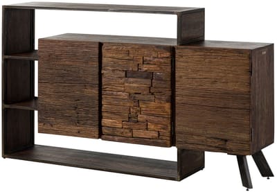 MASSIVMOEBEL24.DE acacia / sloophout commode / ladekast bruin massief hout 175x40x100 cm (BxTxH) gelakt deels gemonteerd SEVILLA volledig massief #05