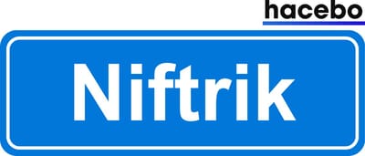 Hacebo - Plaatsnaam Sticker - 29x10 CM - Niftrik sticker - Verkeersborden sticker - grappige cadeaus - Niftrik