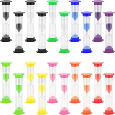 20 Stuks Zandloper van 3 Minuten in 10 Kleuren, Ideaal voor Thuis, Kantoor, Keuken en Klaslokaal