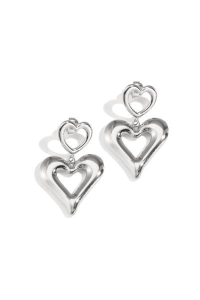 Dames oorbellen - Oorbellen met hartjes, casual, dagelijks, eenvoudig - Leuk voor de feestdagen - Perfect cadeau!