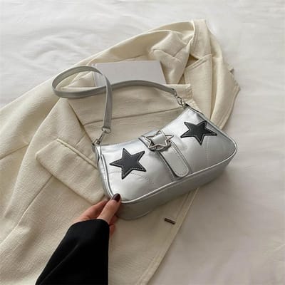 Koreaanse Stijl Contrasterende Kleur Onderarmtas voor Dames In Herfst Nieuwe Schoudertas Casual Vierkante Tas Gepersonaliseerde Kettingtas Trendy gray