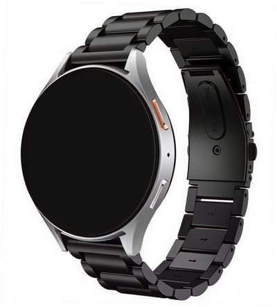 Innerlight® Metal+ - Zwart - 20mm Smartwatchband - Metalen Smartwatchbandje - Metalen Horlogebandje geschikt voor Samsung Galaxy Watch 7 / 6 / 5 / Pro / 4 / 3 / Active 2 - Polar Ignite / Unite – Huawei