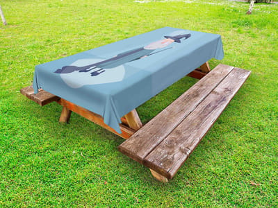 ABAKUHAUS Magician Buitentafelkleed, Assistent Wand, Decoratief Wasbaar Picknicktafelkleed, 145 x 210 cm, Lichtblauw Donkerblauw