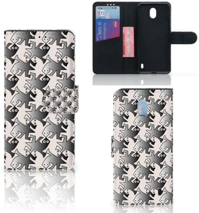 Nokia 1 Plus Telefoonhoesje met Pasjes Salamander Grey