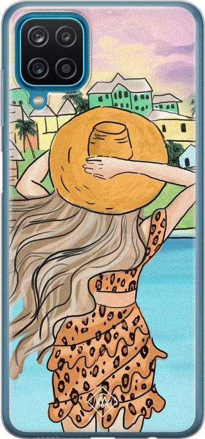 Casimoda® hoesje - Geschikt voor Samsung A12 - Sunset Girl - Backcover - Siliconen/TPU - Multi