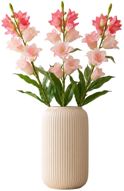 Mica Decorations Kunstbloem Campanula Floral - 3x - H71 cm - roze - kunststof - stelen kunstbloemen - boeket - rozen bloemetjes