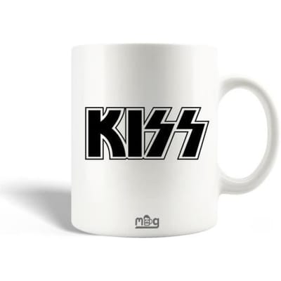 Mug en Céramique French Kiss 74 Pop Rock Band KISS logo Noir