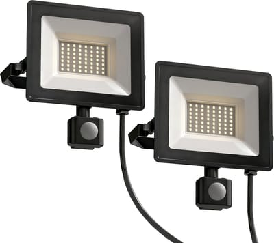 4goodz 50W 2 stuks bewegingsmelders werklamp - verstelbaar - 3 modi - Aluminium - Zwart