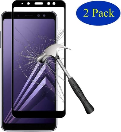 2x Full Cover Screenprotector Geschikt Voor: Samsung Galaxy A9 (2018) Screen protector Glazen Gehard - Volledig Scherm Tempered Glass