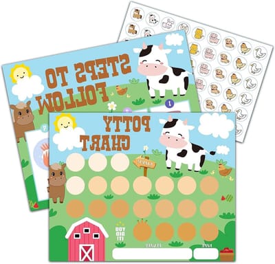 Zindelijkheidstraining Stickerkaart - Potjestraining Kaart - Kind Motiveren - Met 216 Stickers - 8 x 10 Inch - Multicolor