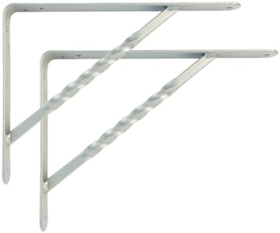AMIG Plankdrager - 2x - steun - beugel Spiraal - metaal - zilver - H250 x B200 mm - Tot 225 kg - boekenplank steunen