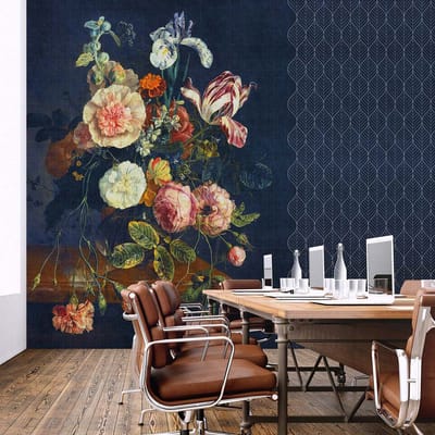 Fotobehang cortina2 DD122152 Livingwalls Walls by Patel 3 Blauw Roze Vlies 270 x 400 cm (4 delen) 3D Fotobehang op maat
