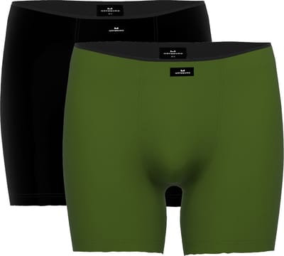 Gotzburg heren boxer extra lange pijp (2-pack) - donkergroen en zwart