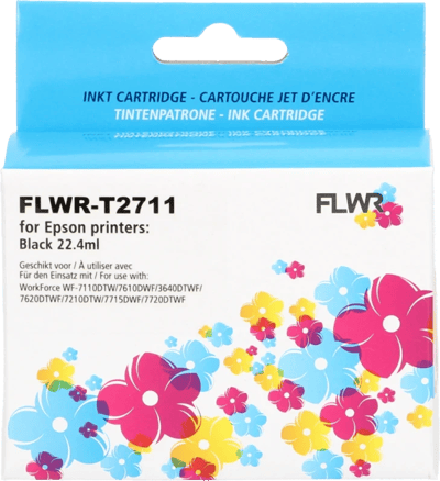 FLWR - Cartridges / Epson 27XL T2711 / zwart / Geschikt voor Epson