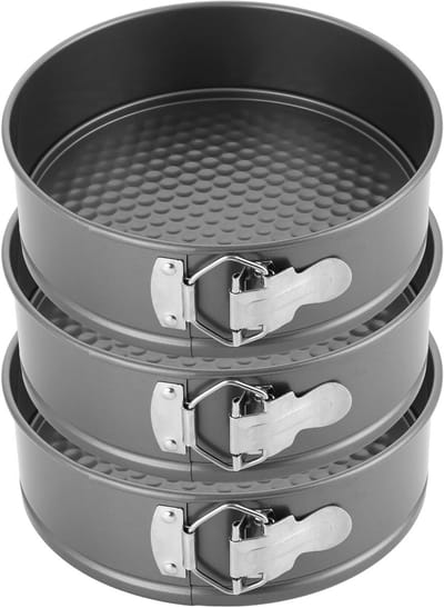 Set van 3 Lentevormen 20cm - Ronde Bakvormen met Anti-aanbaklaag voor Taarten, Muffins en Desserts