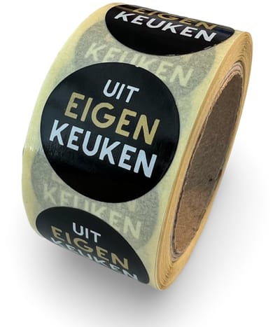 Uit Eigen Keuken sticker - 250 Stuks - 25mm - food sticker - voedseletiket - HACCP sticker