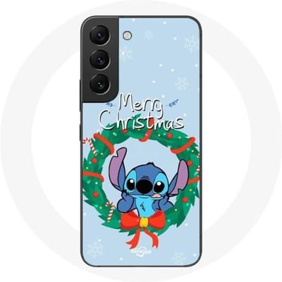 Coque pour Samsung Galaxy S21 FE Stitch neige joyeux Noël bleu