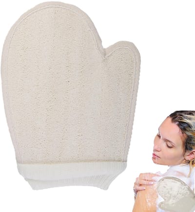 Dailygoods- Peelinghandschoen Natuurlijke Luffa - Massagehandschoen - Douche/Spons - Zachte Reiniging - Milieuvriendelijk - Praktische Ophanglus - Massagespons