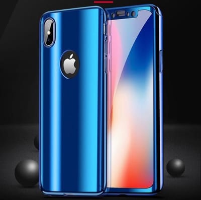 360-graden Beschermhoes Set voor iPhone XR _ Blauw