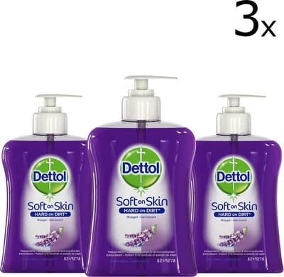 Dettol Handzeep Verzachtend - 3 x 250 ml - Grootverpakking