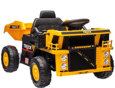 Elektrische Kiepwagen - Zitauto - Kinderauto - 12V Accu - tot 6 km/u - Kinderen 3-5 jaar - met Kiepbak, Muziek & Licht - Kindervoertuig - Accuvoertuigen - Geel