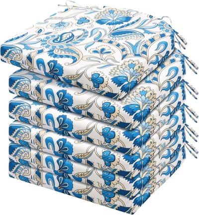 Tuinstoelkussens Set - Terraskussens Buiten - Comfortabel Zitten - Waterafstotend Materiaal - 43x40x5 cm - Blauwe Vlinder
