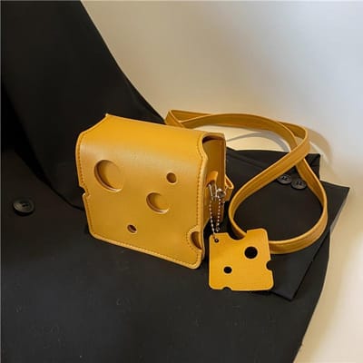 Sac bandoulière mini tendance avec découpes et porte-monnaie orange