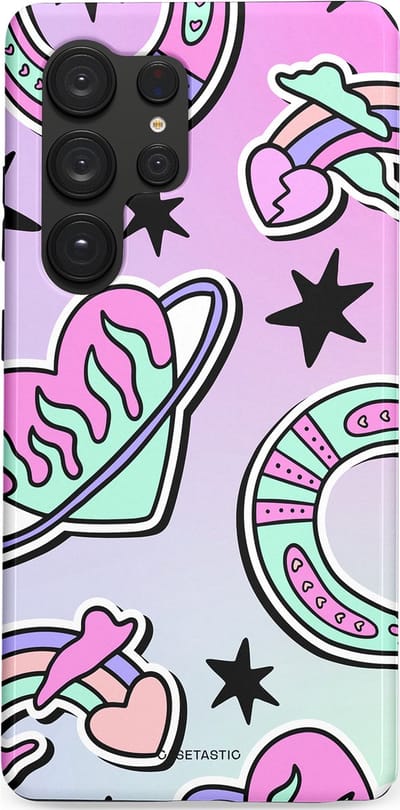 Casetastic Hoesje Geschikt voor Samsung S25 Ultra - Stijlvolle Beschermende Duo-layer Case - Paarse Droomwereld
