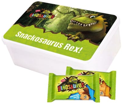 Lotus Dinosaurus collection box - "Snackosaurus Rex!" - 8 koekzakjes - koekjesdoos met Lotus Dinosaurus koeken - koek natuur & koek met chocolade - kinderkoeken - 401g