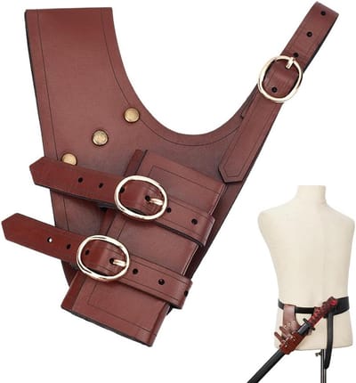 Medieval Zwaard Holster van Leer voor Riem - Rechte Hand Zwaard Sheath voor Dagger en Piraten Kostuum Accessoire