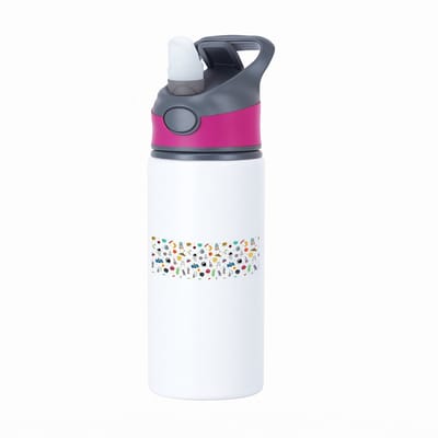 Hacebo® - Ruimte waterfles met rietje roze - Ruimte - Astronaut - ruimteschip - water fles - 650ML