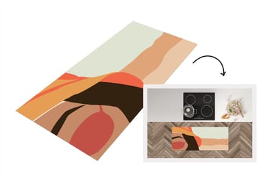 Keukenloper - Loper keuken - Vrouwen - Zonnebril - Hoed - Strand - 120x50 cm - Keukenloper vinyl