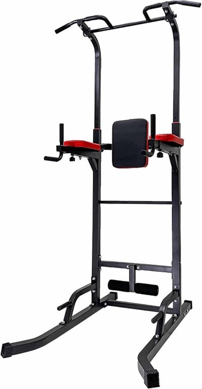 Ultrasport Power Tower, Pull-Up, Dip Station, Fitness Tower, Height Adjustable, Home Gym, Power Tower, Adjustable up to 150 kg User Weight