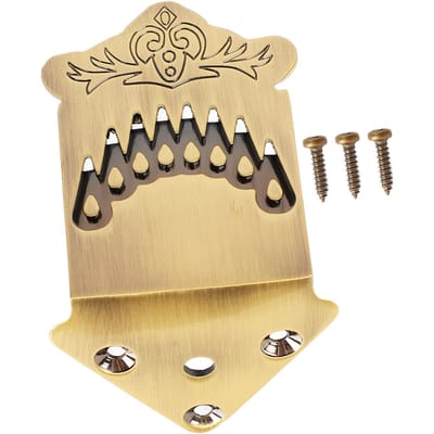 8-snarige Mandoline Staartstuk Veerpatroon Uitstekend Metaal Bronzen Kleur Mandoline Staartstuk beige