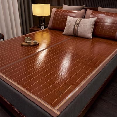 Bamboe Koelmat - Zomerkussen Mat - Comfortabele Slaap - Dubbelzijdig Ontwerp - 80x190 cm - Natuurlijk Bruin