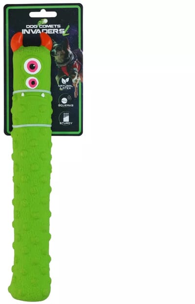 Dog Comets Hondenspeelgoed - Rubber Stick - Extra Sterk - Latex Invaders - 34 cm - Groen- L