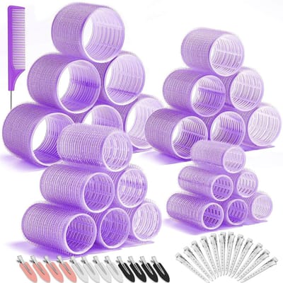 longziming -Zelfklevende Haarspiralen - Hittevrije Krulspelden - Haarstyling Set - Zonder Hitte Of Stoom - Voor Alle Haartypen -Veilige Fixatie Met Klemmen - Ideaal Voor Thuis En Reizen - 48 Stuks
