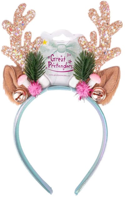 Great Pretenders haarband speelgoed Holiday Rudolph roze mint.