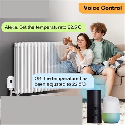 Slimme thermostaatkraan - Radiatorregelaar - Energie besparen - App en spraakbediening - M30x1.5mm - LED Screen