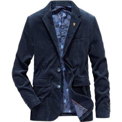 Lente en Herfst Nieuw Corduroy Pak Retro Casual Plat Jasje Heren Effen Kleur Pak 4XL black