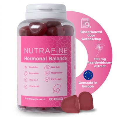 Nutrafine Hormoonbalans voor Vrouwen – Paardenbloem, Bromelaïne, Vitaminen & Mineralen – 60 Gummies