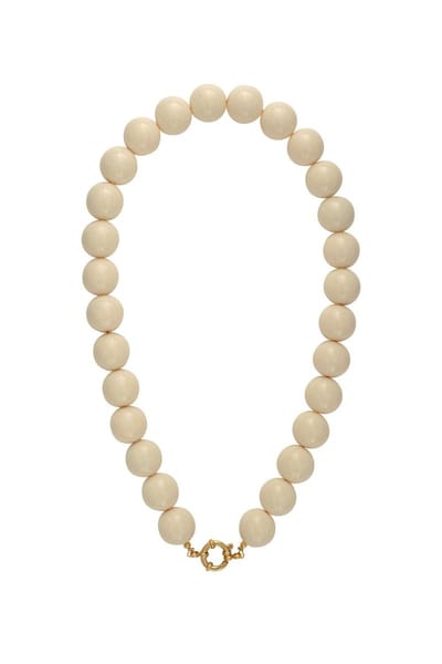 Bijoutheek Collier Statement Kralen 15mm Beige