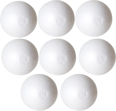 Gerimport Piepschuim bal/bol - 8x - D10 cm - wit - DIY hobby/decoratie bal