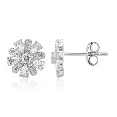 Cavill - Zilveren Oorbellen - 925 Sterling Zilver Gerhodineerd - Witte Topaas Peervorm - 0,65 ct + Zirkonia 0,31 ct - Luxe Druppel Oorbellen Elegant